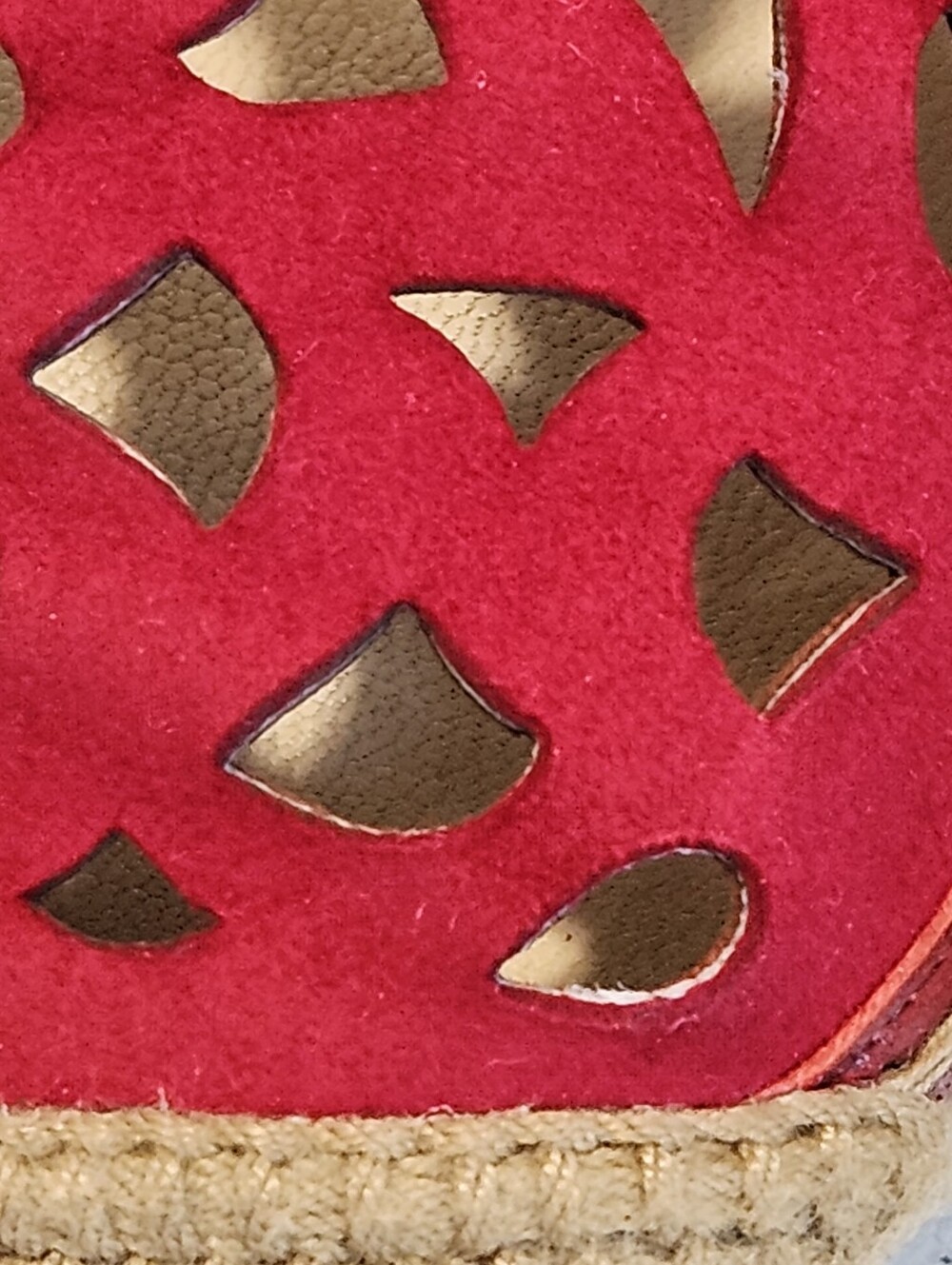 Via Spiga Women Bellerose Laser-Cut Espadrille Flat Red Size 8 - Picture 11 of 11